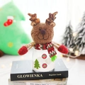 Christmas reindeer candy jar with plush toy topper on a festive background - Elk Style