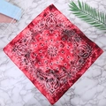 Classic red paisley cotton bandana featuring an intricate white pattern on marble background - One Size / Red