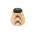 Golden flared ponytail cuff with ribbed texture and glossy metallic finish - Rose Gold