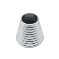 Glossy silver tiered ponytail cuff with textured spiral design for hair styling - Silver