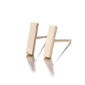 Minimalist geometric bar stud earrings in polished gold finish for women - Bar Shape (047 Gold)