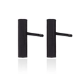 Detailed close-up of vertical bar stud earrings in matte black minimalist design - Black