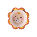 Eco-friendly bamboo fiber lion bowl with a cute orange petal-shaped mane design for kids - Lion Bowl