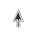 Pixel art style computer arrow cursor enamel pin in classic black and white geek design - Cursor Arrow