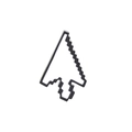 Retro 8-bit pixel mouse cursor enamel pin in classic black and white design - Mouse Pointer