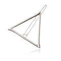 Minimalist silver triangle metal hair clip with a polished finish for geometric hair styling - Triangle, Silver