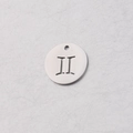 15mm silver stainless steel Gemini zodiac pendant with Roman numeral II cutout - Gemini (Steel 3)