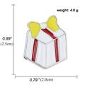 Cartoon gift box enamel pin in red and white colors for Christmas souvenirs - White Red Yellow Gift Box Style (A00117)