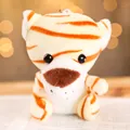 Cute plush tiger keychain with orange stripes and metal ring for bags and keys - Sitting Tiger / 12-15cm
