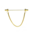 Spilla da colletto minimalista in oro con catena e barra di metallo per camicie - Stile H - Con catena / Oro