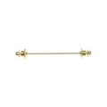 Classic minimalist golden metal collar bar with textured caps on white background - Style H - No Chain / Gold