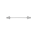 Silver industrial barbell brooch with tapered ends and chain on white background - Style A - No Chain / Silver