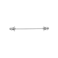 Silver metal collar pin bar with conical ends and ball details on white background - Style H - No Chain / Silver