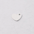Colgante de corazón en acero inoxidable pulido con orificio para bisutería DIY - Color Acero