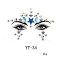 Autocollants faciaux détaillés en forme d'étoiles et de lunes pour les festivals - YT-34