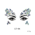 Macro shot of LT-04 colorful resin face jewels with crystal laser effect for makeup - YT-04