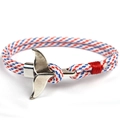 Handgefertigtes Walflossen-Armband mit rot-weiß-blauer 550 Paracord-Schnur - Walfischflosse - Rot Weiß Blau Mischung