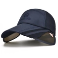 Cappello parasole con visiere laterali retrattili e rete traspirante blu navy - Regolabile / Blu