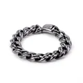 Pulsera de cadena de acero inoxidable para hombre con cierre de caja industrial - Estilo Gunmetal (KB109995-BD)
