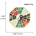 Traditional Yin Yang Bagua enamel pin with gold finish and colorful octagonal details - Octagon 4-Color Bagua-A00103