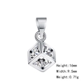 Silver geometric necklace with a clear zircon stone and modern minimalist pendant - 23 (Pendant Only - No Chain)