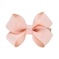 Cute pink grosgrain ribbon bow hair clip for girls with a textured knot and metal clip - Pink (8)