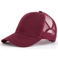 Casquette trucker bordeaux avec dos en filet et élastiques croisés pour queue de cheval - Avec Étiquette / Bordeaux