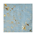 Dettaglio di tovaglioli azzurri con macchie dorate e trama di carta goffrata per feste - 25x25cm/Confezione da 16