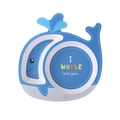 Blue whale-shaped bamboo fiber divided plate for kids with 'I WHALE love you' print - 035 Whale Plate