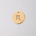 Golden 15mm round stainless steel pendant with hollow Scorpio constellation symbol - Scorpio (Gold 8)