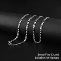 3mm silberne Edelstahl-Panzerkette für Damen mit sicherem Karabinerverschluss-Detail - Bulk 3mm Dünne Kette (Länge 60cm) / Silber