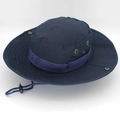 Navy blue outdoor boonie hat with adjustable chin strap and breathable side eyelets - One Size L (58-60cm) / Navy Blue