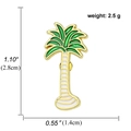 Spilla a palma a cartone animato con bordo dorato e foglie verdi, dimensioni indicate - Albero di Cocco Stile 2 (A00168)