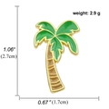 Spilla a forma di palma in smalto con bordi dorati, foglie verdi e dimensioni prodotto - Albero di Cocco Stile 1 (A00167)