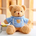 Oso de peluche marrón claro con sudadera con capucha azul claro para regalo - Oso Con Sudadera Azul
