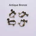 Convertidores de pendientes de clip de bronce antiguo en cobre puro para joyería artesanal - Bronce Antiguo