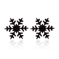Minimalistische schwarze Schneeflocken-Ohrstecker aus Edelstahl mit eleganter Spiegelung - Mattschwarz
