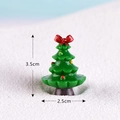 Mini albero di Natale verde con fiocco rosso e dimensioni indicate di 3,5x2,5 cm - Albero di Natale n. 7 (3.5x2.5cm)