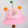 Pink toddler sun hat with mesh breathable fabric and cute sprout design - Adult 57-58cm / Mesh Pink (Sprout)