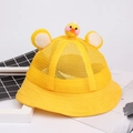 Yellow mesh toddler sun hat with 3D duckling design and protective wide brim - Adult 57-58cm / Mesh (Duck)