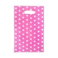 Pink pearl film gift bag with white polka dots and die-cut handle for parties - 10pcs/Pack / Light Pink