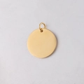 Macro shot of a polished gold stainless steel round charm with a smooth mirror finish - 8mm / Gold (With Jump Ring)