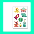 Temporäre Weltraum-Tattoos für Kinder mit bunten Raumschiff- und Alien-Motiven WK-184 - Raumschiff (WK-184)