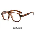 Classic amber tortoiseshell frame aviator glasses with double bridge design C8 model - Amber Frame