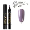 3-in-1 UV LED gel polish pen in soft purple pink shade number 15 for professional nail art - Q-15 Purple