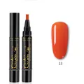 3-in-1 orange glitter nail gel polish pen shade 23 for professional UV LED manicure - Q-23 Orange Red