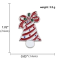 Christmas bell enamel pin with red stripes and holly leaf detail, 1.02 inch height - Striped Bell Style (A00122)