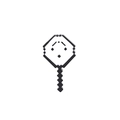 Cute pixel art computer cursor enamel pin in classic black and white minimalist style - Pixel Smile