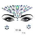 Detailed view of YT-56 iridescent acrylic facial jewel stickers with weight specifications - YT-56 (AB Color)