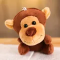 Simpatico portachiavi a forma di scimmia di peluche marrone con pelliccia morbida - Scimmia Seduta / 12-15cm